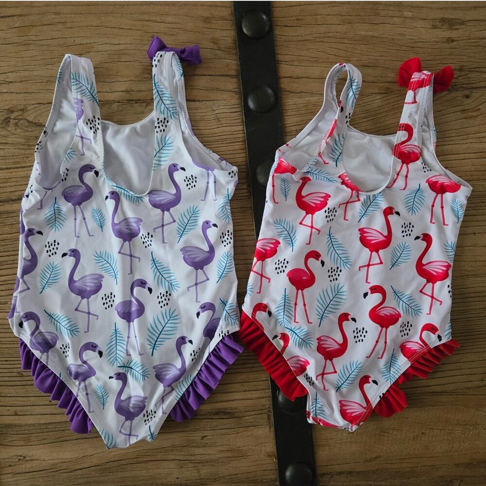 Shein Flamingo Swimsuit Bundle sz 6 (120) - Picture 4 of 4